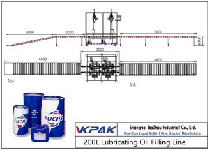 200L olio lubrifikatzaile betetzeko linea automatikoa