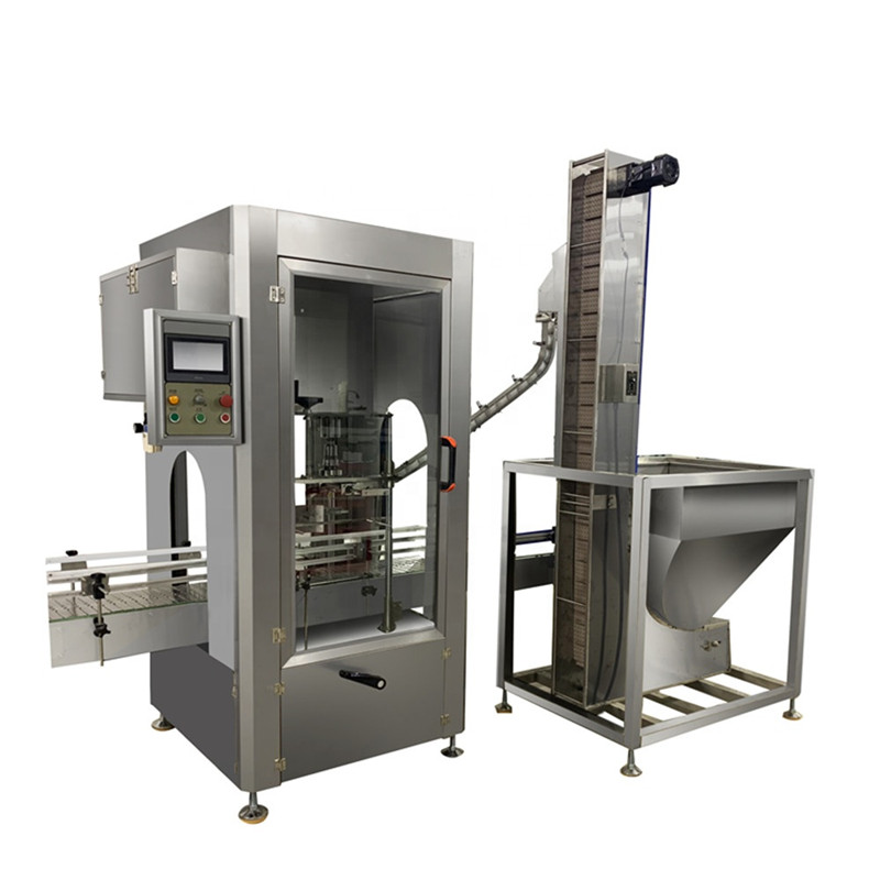 Buru bakarreko botila estaltzeko makina